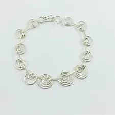 Pulsera en argollas de plata 950
