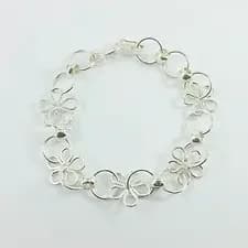 Pulsera en argollas de plata 950