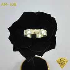 Alianza de plata con diamantado en espiga