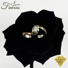 Anillo de compromiso en Plata 950 de 1 piedra