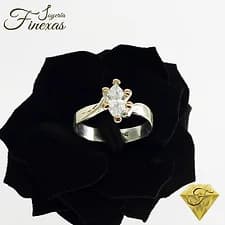 Anillo de compromiso en Plata 950 de 1 Zircón