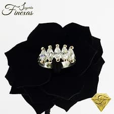 Anillo de compromiso en Plata 950 de 5 Zircones