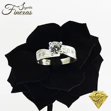 Anillo de compromiso en Plata 950 de 5 Zircones C1