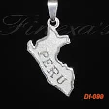 Dije en silueta de Perú Plata 950